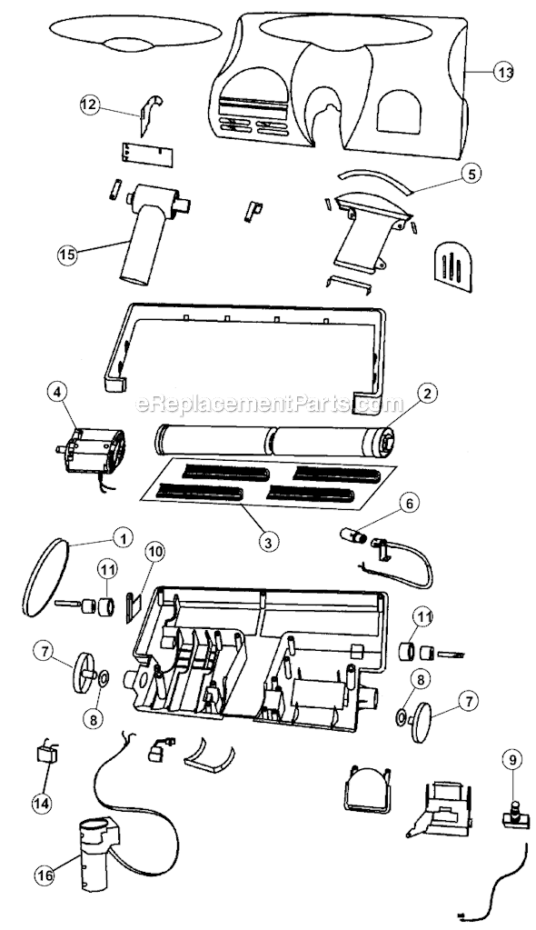 Page B Diagram and Parts List for M082576  Dirt Devil Canister Vacuum